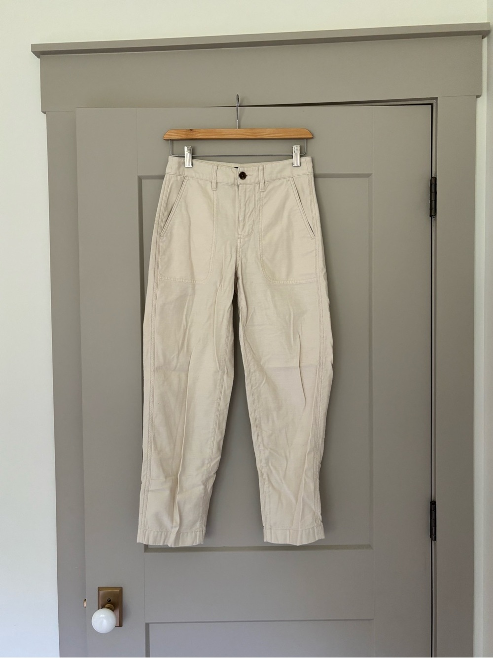 J. Crew Factory Women’s Cream Pants Slim Straight Size 00